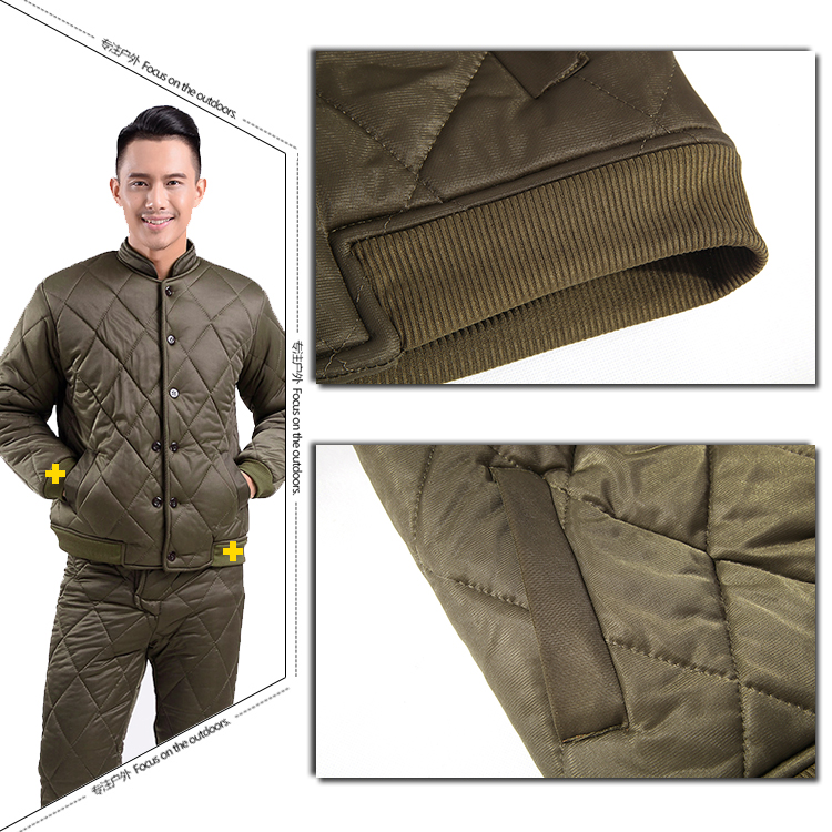 Trung niên căng áo bông nam lót bông nhỏ áo khoác lỏng bảo hiểm lao động quần áo ấm áp quần áo cotton nam quần áo lạnh áo khoác jean nam