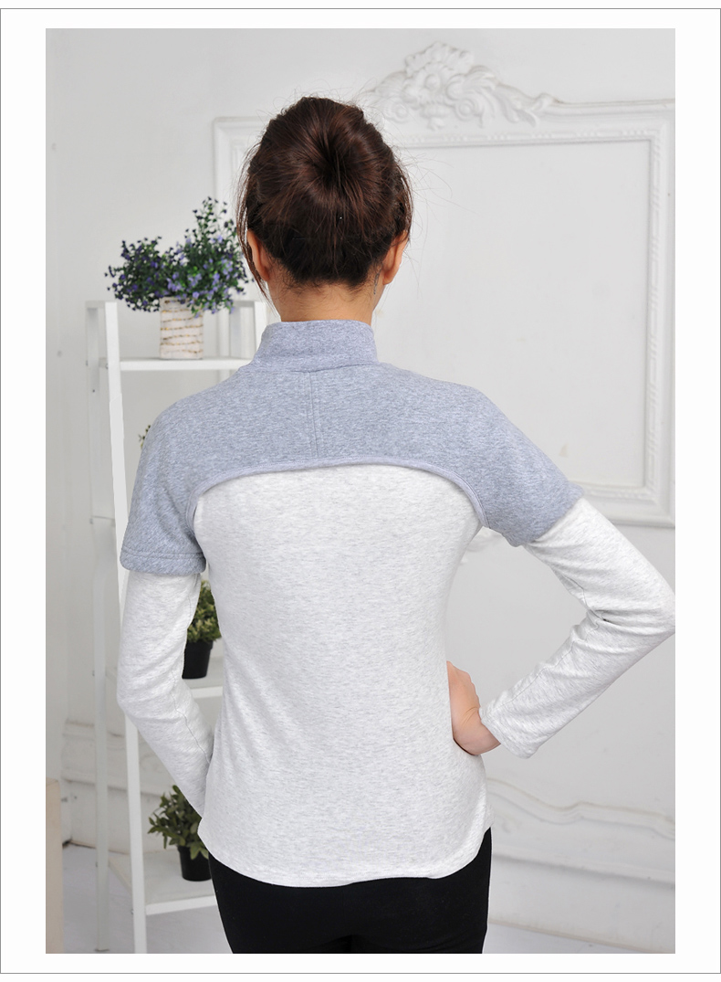 Cotton cộng với nhung ngủ ấm vai người đàn ông và phụ nữ mùa thu và mùa đông nửa áo khoác áo ngắn tay áo cao cổ áo dày ao lot