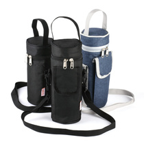 Oxford cloth aluminum film thermal insulation cup cover Water bottle protection cover Outdoor portable portable crossbody strap kettle bag