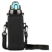 304 stainless steel double cover strap portable thermos cup 800ml outdoor travel sports kettle with protective cup holder