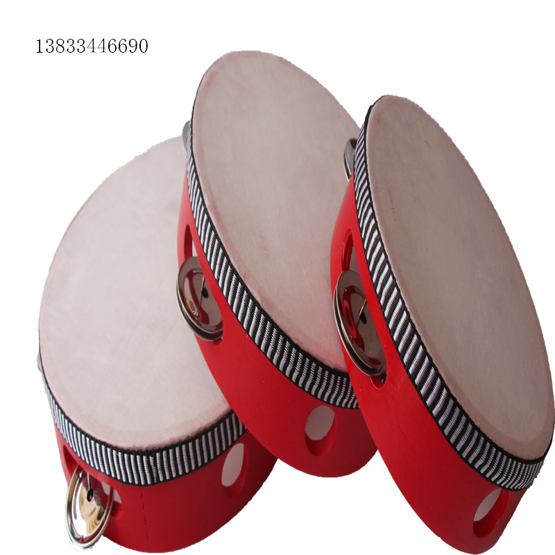 Các nhà sản xuất khuyến khích trẻ em Orff bộ gõ giáo dục sớm đồ chơi dạy học 4 6 7 8 10 inch đỏ tambourine - Đồ chơi nhạc cụ cho trẻ em đồ chơi nhạc cụ cho bé
