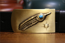 Ziyunhui handmade pure cowhide pure copper adhesive hook lead private custom belt