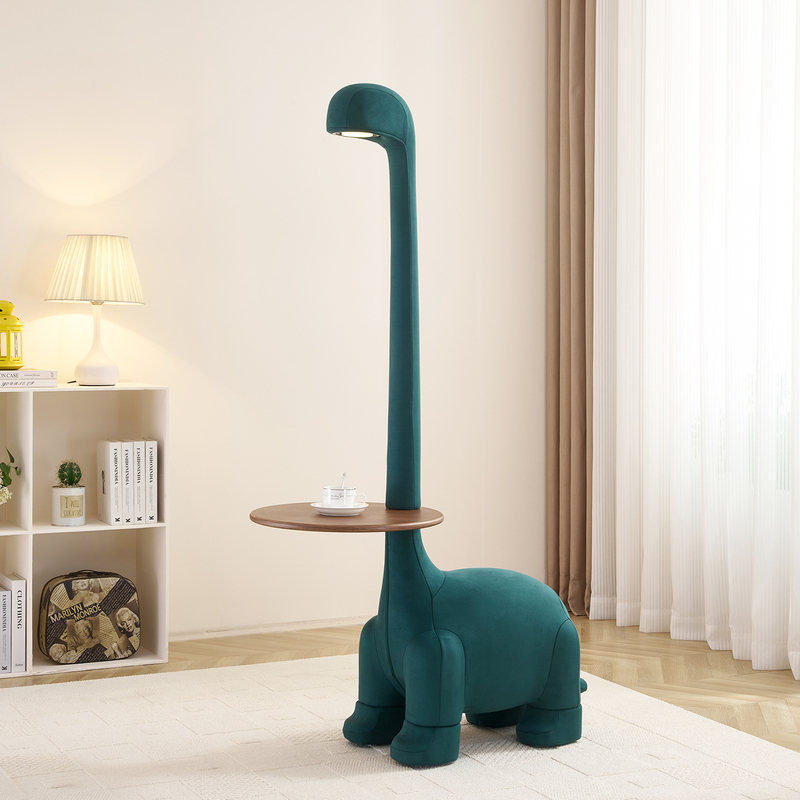 Long-Necked Dragon Side Table Designer Creative Dinosaur Sofa Coffee Table Living Room Home Animal Chair with Light Corner Table Storage Rack