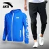 Anta sport suit nam 2018 mùa thu đích thực áo khoác thường đóng quần Slim quần thể thao nam bộ quần áo thể thao nữ Thể thao sau