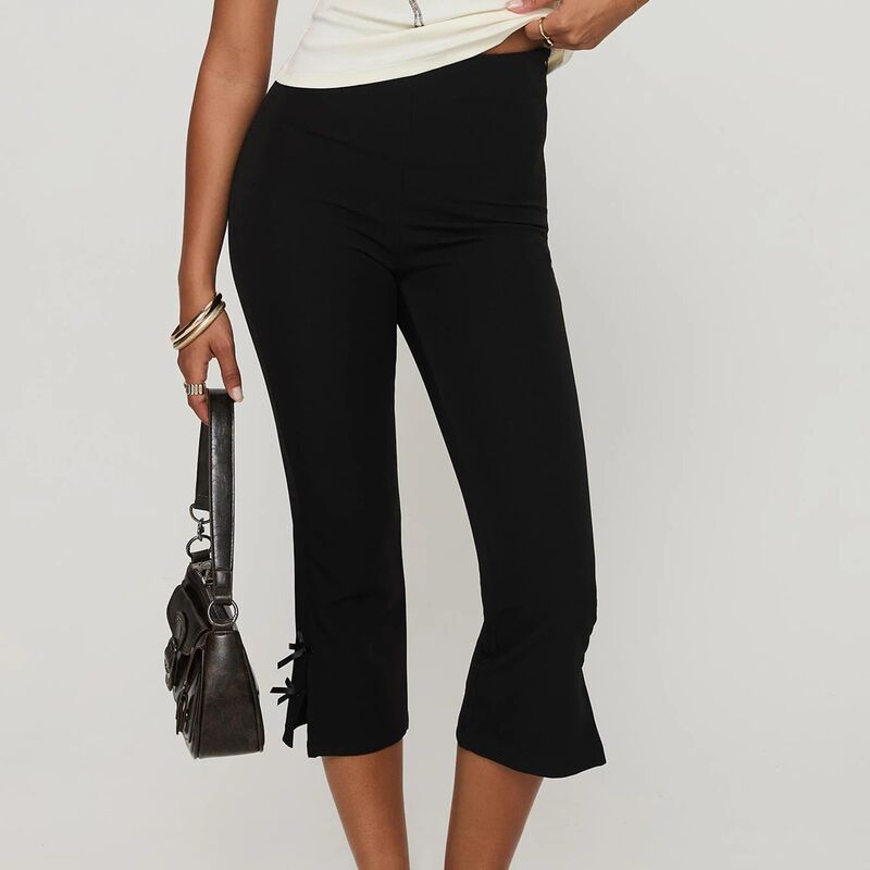 Dourbesty Women Spring Fashion Slim Fit Capri Pants Solid Bo