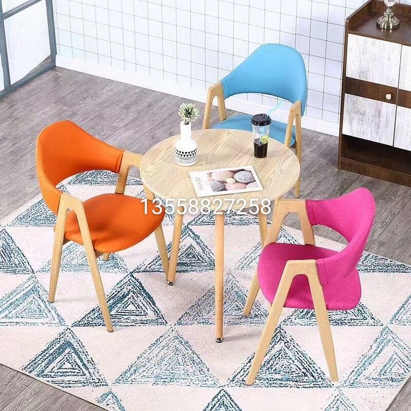 Reception and meeting guests Simple office leisure dining table coffee shop milk tea shop round table and chair combination special offer