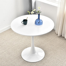 Nordic balcony negotiation table tulip white small round table Eames simple paint small apartment dining table and chair combination