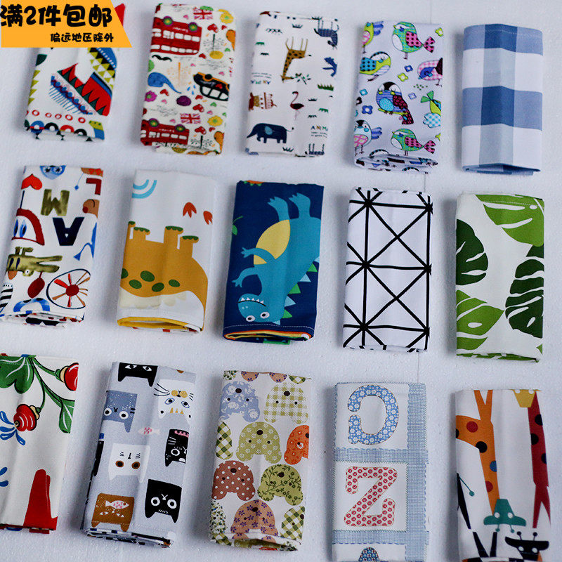 60*40 square cotton cartoon placemat primary school students foldable canvas insulation mat Small tablecloth full of 2