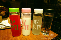 South Korea my bottle transparent letter glass water cup creative portable student Summer Cup