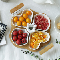 Southeast corner porcelain pure white ceramic dim sum fruit plate creative afternoon tea dried fruit plate with toothpick tube New