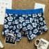 Đồ lót cotton nam, thấp, bó sát, cắt ba chiều, quần lót boxer, đồ lót nam hợp thời trang, thể thao nam, bên trong màu trắng đồ lót nam cotton Vòng eo thấp