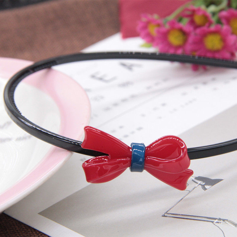 Children's red butterfly knot hoop teeth skid girl hai head hoop sweet elementary school student slump Korea