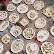 (Finished fire paint coin) Platinum color fire paint) Wedding invitation letterhead seal) Gift decoration handbook material