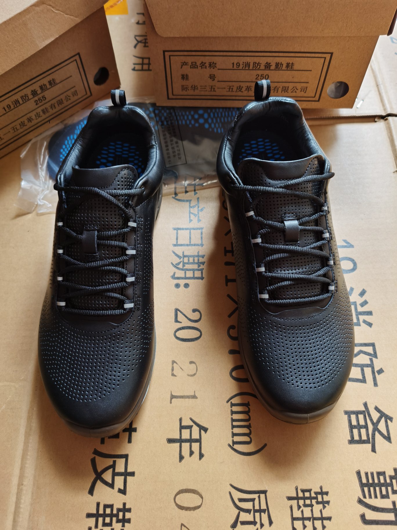 3515 new fire training shoes summer black mesh leather breathable non-slip physical running shoes