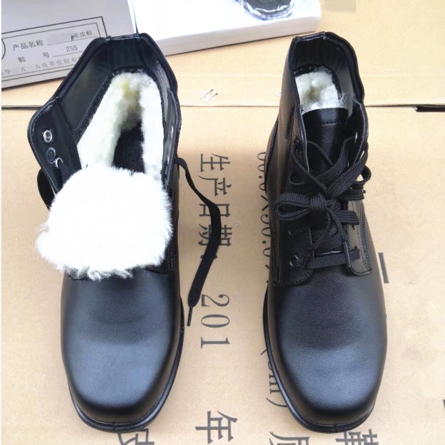 7 Fur shoes Huadahu standard cold area winter lace-up warm high tube full real wool square-toed boots