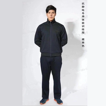 Winter physical training uniform Jun Xu warm plus velvet thick olive green navy blue non-ironing leisure suit