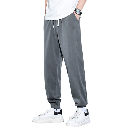 Мужские повседневные брюки, быстросохнущие штаны, оверсайз, свободный крой, осенние, эластичная талия