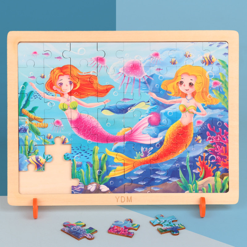 24 48100 48100 pieces of children's wooden jigsaw puzzle 1-2-3-4-5-6-year-old baby puzzle force nursery school toys early