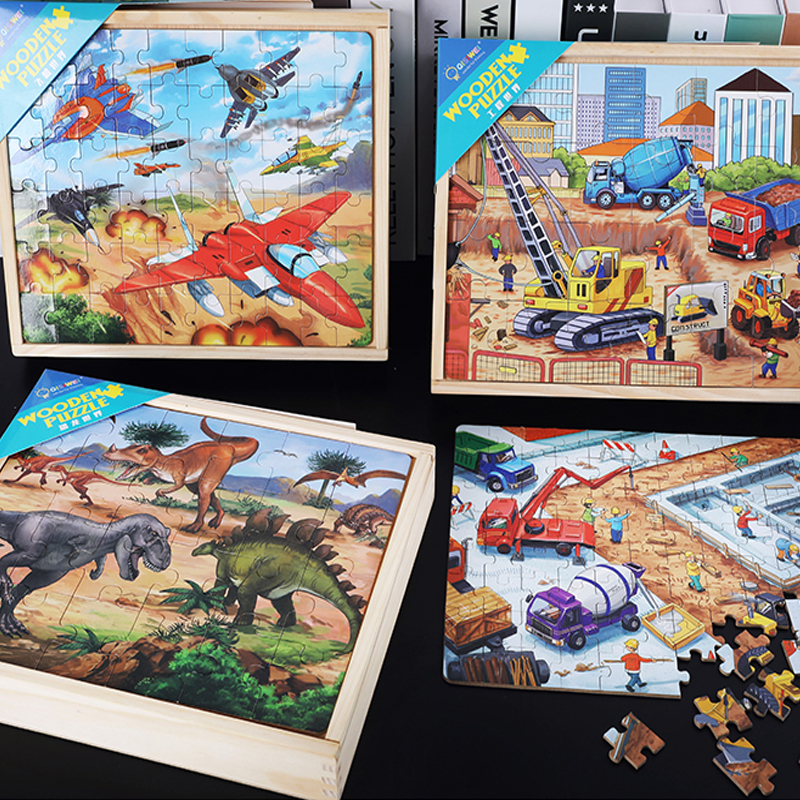 Toy Boy Wood Puzzle Dinosaur Kid Child Girl assembled 3-year 4-6-7-9 old 4-6-7-9 8 Puzzle Force 5 Development-Taobao