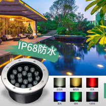 Embedded underground light led outdoor waterproof light Underwater pool landscape spotlight Round 12v24 pool fountain light