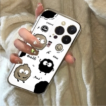Suitable for iPhone15Pro transparent new mobile phone case Apple 14 promax coffee briquette cartoon cute 13 12 fashionable soft shell anti-fall 11 men and women protection