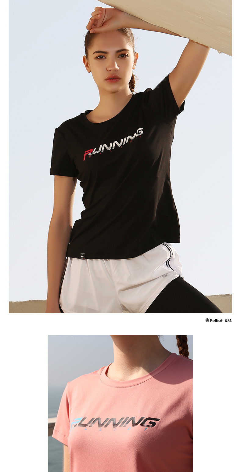 Pháp Pelliot và thể thao ngoài trời t-shirt nam giới và phụ nữ mùa hè khô nhanh phù hợp với vòng cổ thở tập thể dục ngắn tay chạy nhanh khô T-Shirt áo ba lỗ nam tập gym