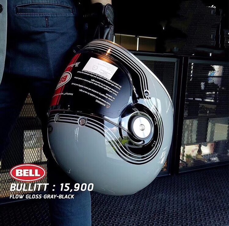 American BELL Bullitt Harley helmet retro locomotive cement gray Ducati BMW men's anti-fog full helmet