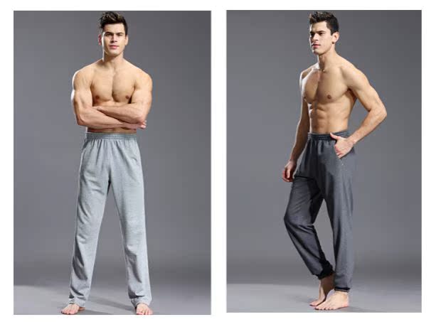 Bộ đồ ngủ dành cho người trung niên và người cao tuổi thường mặc quần cotton mùa thu và mùa đông cộng với quần nhung dày rộng rãi. quần cotton nam