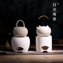 Charcoal stove Japanese handmade white clay stove tea stove high-grade Ulan charcoal olive charcoal Chaozhou Gongfu tea charcoal stove stove