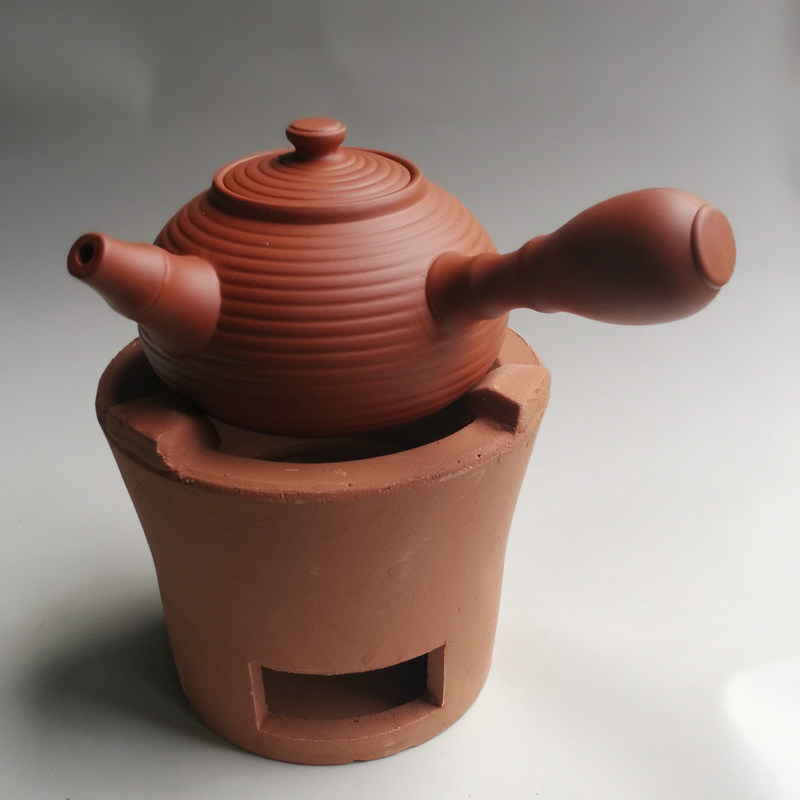 Red clay stove purple sand pot charcoal stove tea stove olive carbon stove small stove old-fashioned charcoal stove boiling teapot Chaozhou Gongfu tea stove