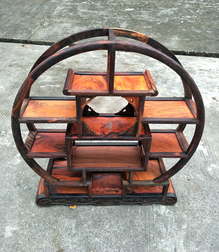 Nhật ký Chi nhánh Dahong Shui Kệ cổ xưa Đa lưới Nội thất nhà ở Mahogany Teapots Kệ nhỏ kệ tường đẹp