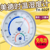 Meishi high precision wet and dry thermometer Household indoor hygrometer Baby industrial hygrometer Wall-mounted