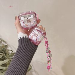 귀여운 만화 KT 고양이 애플 퀵 앤 헤드폰 커버