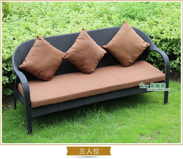 Bàn ngoài trời và ghế mây sofa bàn vườn và ghế mây ghế mây ban công đồ gỗ ngoài trời bàn ghế ba chỗ ngồi băng ghế dự bị