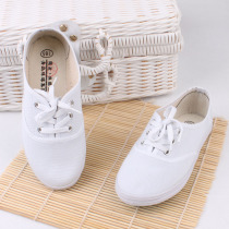 Qingdao global childrens shoes Childrens canvas shoes mens shoes White shoes Girls baby cloth shoes trendy shoes low top pedal