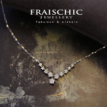Fraischic Starry night 18K gold diamond group necklace Lady choker 40 points Diamond