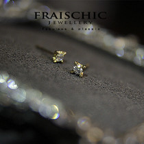 Fraisch SPARKLE 18K gold diamond earrings 4 four claws 3 points 5 points 7 points 10 points single