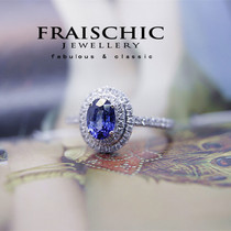Fraischic xiao ji 1 karat Sri Lankan natural sapphire ring for women multicolored 18k gold ring