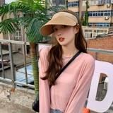 Брендовая соломенная шапка, пляжная солнцезащитная шляпа, ободок на солнечной энергии, в корейском стиле