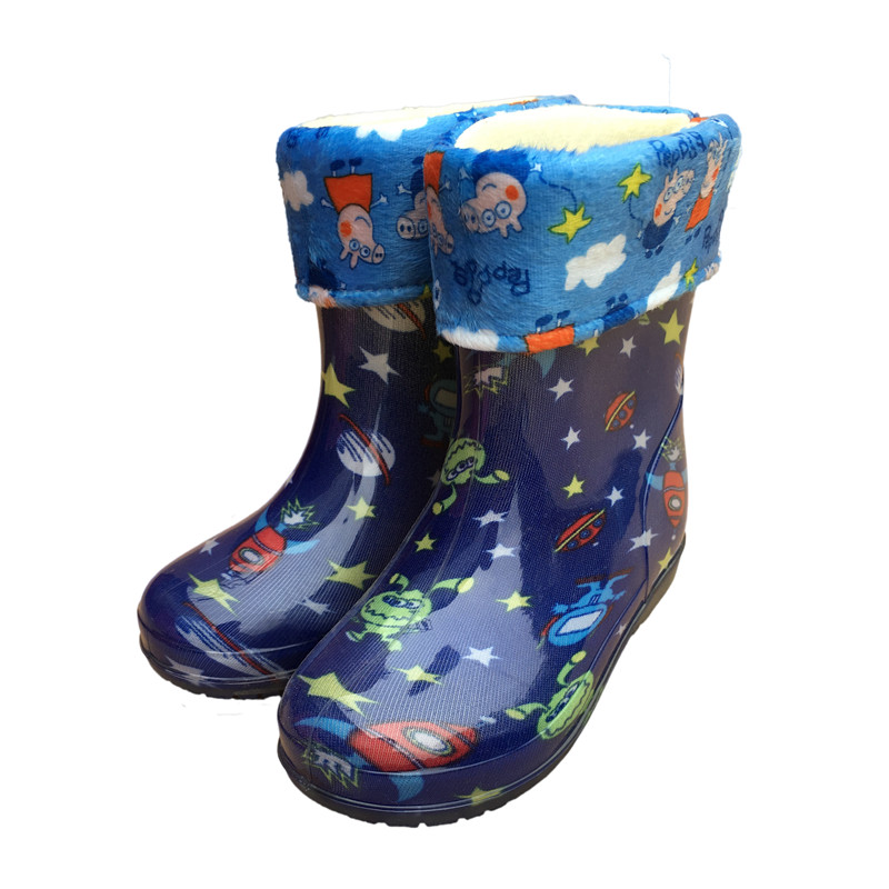 Autumn Winter Plus Suede Rain Shoes Children Male And Female Non-slip Water Shoes All Season Universal Warm Medium And Small Children Rain Boots Elementary School Kids Glue Shoes