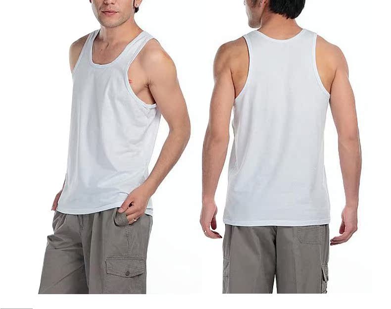 Bốn bông XL nam vest Lycra đáy cộng với phân bón XL lỏng mồ hôi nam cotton vest căng ao thể thao