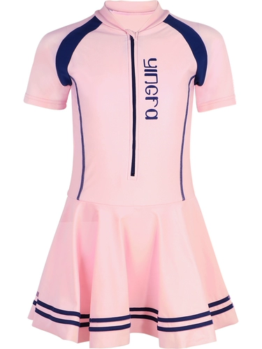 Детский купальник, наряд маленькой принцессы, мини-юбка, лонгслив, быстросохнущий комбинезон, короткий рукав, защита от солнца