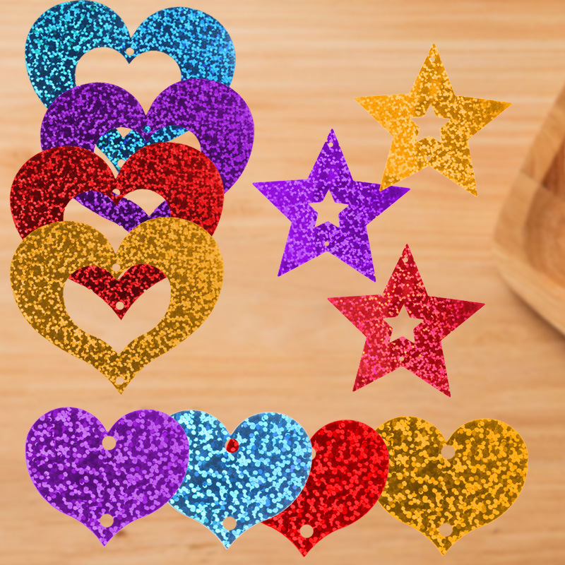 Balloon Bright Sheet Pendant Heart-shaped Pentagram PVC Laser Sequins 100 Pieces Wedding House Birthday Party Mall Arrangement