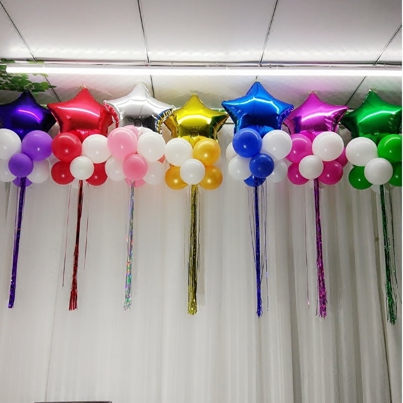 Laser tassel bright silk curtain effect wall balloon rain silk wedding wedding room layout birthday party decoration