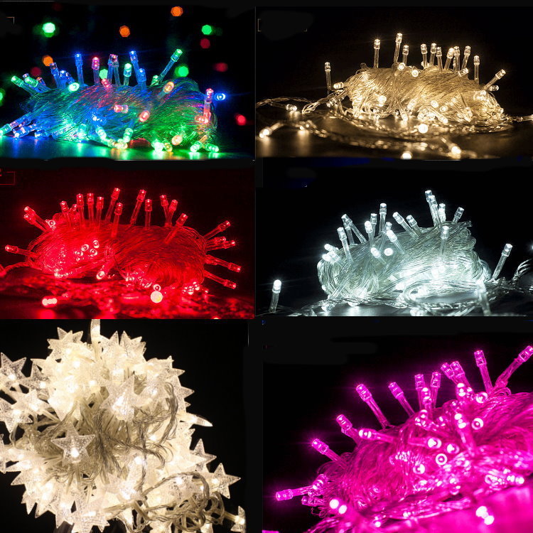 Party LED Color Light String Outdoor Anti-Warmed White Star Lamp Children Birthday Dress Wedding Wedding House Decoration