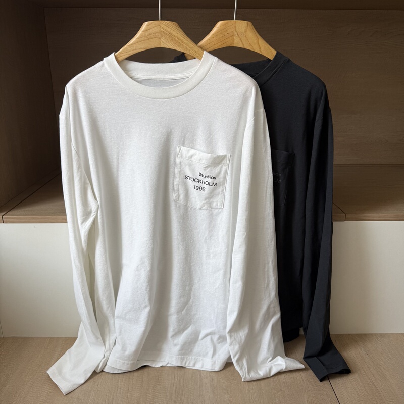 Correct Channel~ Original Factory~ Authentic! 2026 Early Autumn New Product Linen-Cotton Classic Style Distressed Washed Pocket Long-Sleeve T-Shirt Correct Channel~ Original Factory~ Authentic! 2026 Early Autumn New Product Linen-Cotton Classic Style Distressed Washed Pocket Long-Sleeve T-Shirt