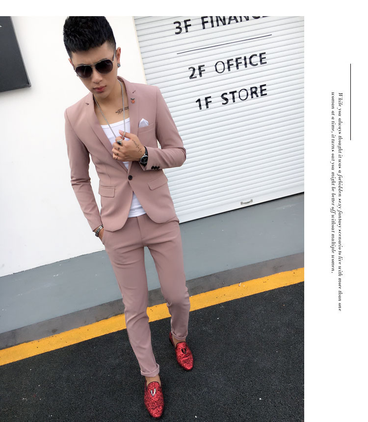 Bộ đồ cưới mới phù hợp với nam chú rể quần áo mùa thu nam đám cưới Phiên bản Hàn Quốc của bộ váy mỏng phù hợp với bộ đồ nam ao khoac nam