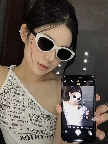 Ретро черные солнцезащитные очки на солнечной энергии, кошачий глаз, изысканный стиль