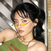 Châu Âu và Hoa Kỳ phong cách retro retro không có kính râm nữ phiên bản Hàn Quốc của hộp hip hop hẹp in 蹦 siêu kính râm kính mát nam Kính râm