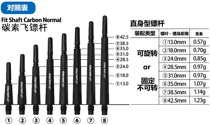 Nhật Bản Fit Fit Gear Carbon Carbon Dart Bar Thân thẳng cố định (4 Gói) Số 8 - Darts / Table football / Giải trí trong nhà